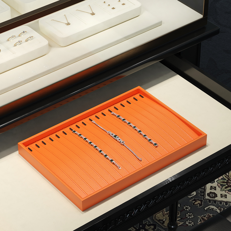 New arrival pu leather stackable jewelry display tray with different function available in different colors P128-131