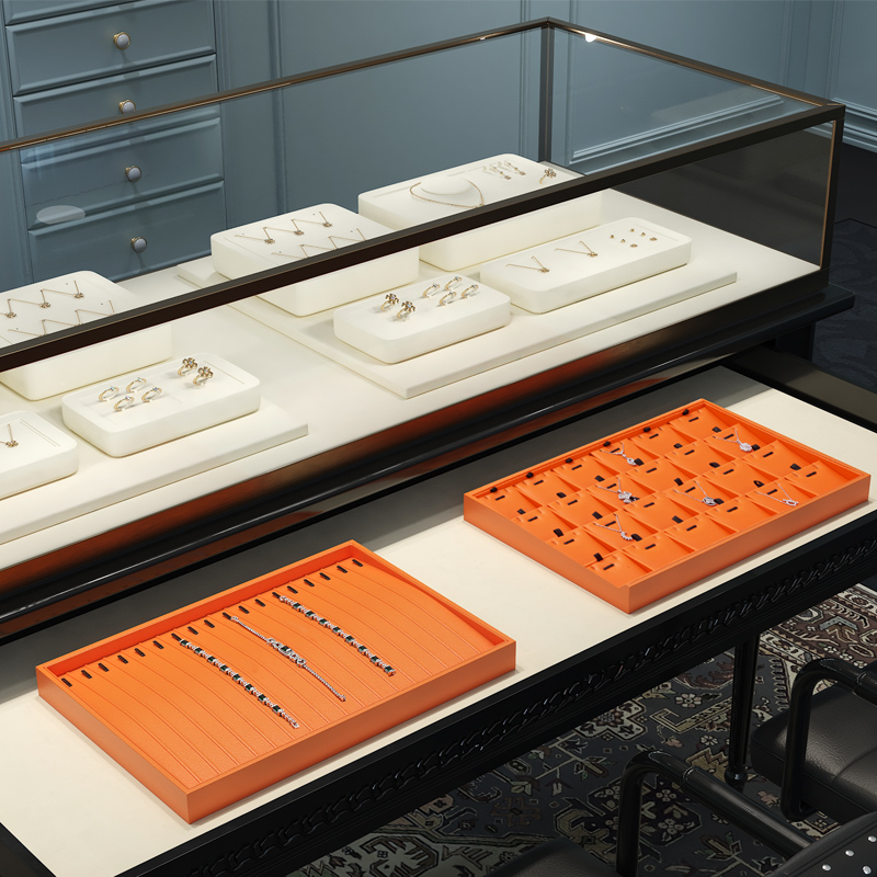 New arrival pu leather stackable jewelry display tray with different function available in different colors P128-131