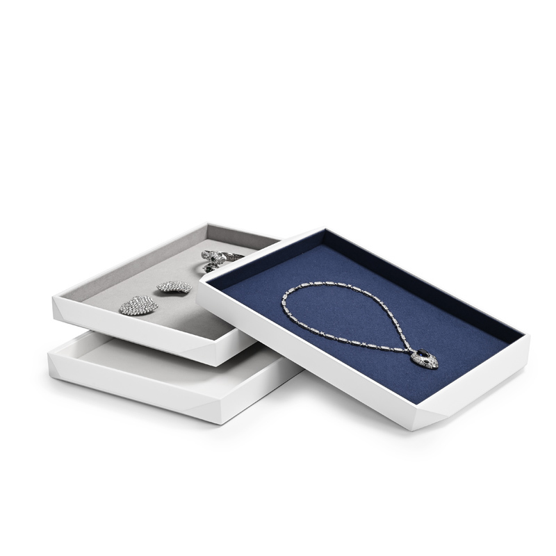 FANXI new design white paited frame stackable jewelry display tray P166