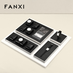 FANXI High End metal Watch Display Stand Custom PU leather Watch Display Holder