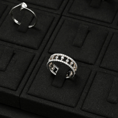 FANXI P158 Custom Luxury Black Microfiber Jewelry Tray Stackable Bracelet Necklace Ring Display Tray For Jewelry Showcase
