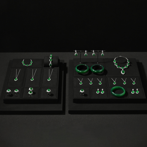 Luxury Custom Logo Jewelry Store Design Showcase Props Jewelry Stand Display Set for necklace rings earring bangle bracelet