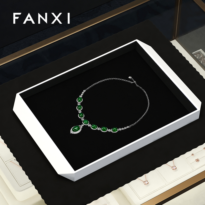 FANXI P172 Luxury Jewelry Display Tray Earring Jewelry Packaging PU Tray Organizer Display Jewelry Tray for exhibidor de joyeria