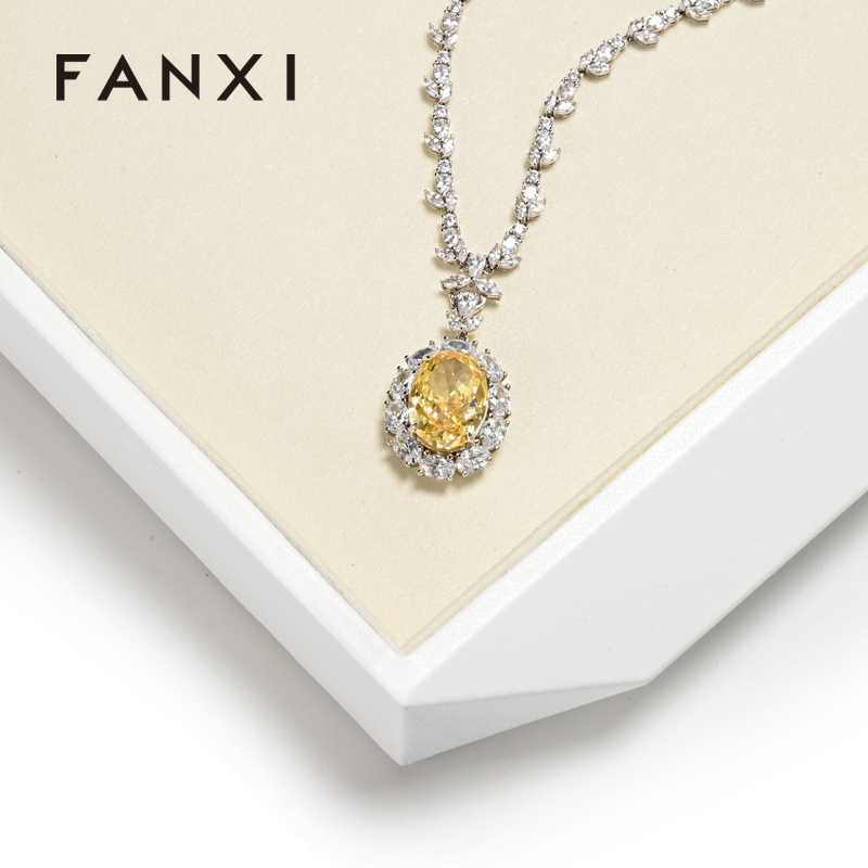 FANXI P172 Luxury Jewelry Display Tray Earring Jewelry Packaging PU Tray Organizer Display Jewelry Tray for exhibidor de joyeria