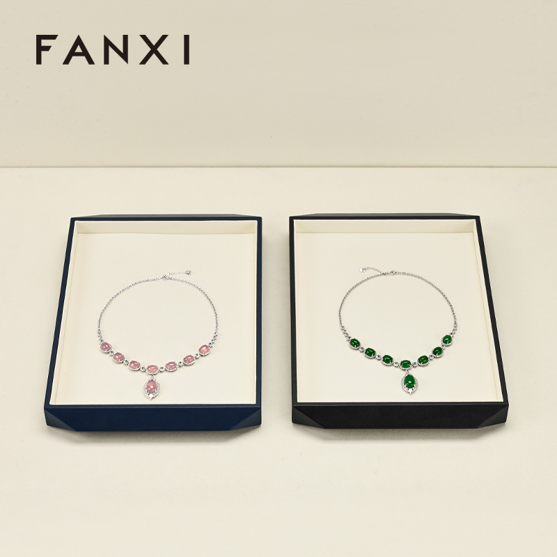 FANXI P172 Luxury Jewelry Display Tray Earring Jewelry Packaging PU Tray Organizer Display Jewelry Tray for exhibidor de joyeria