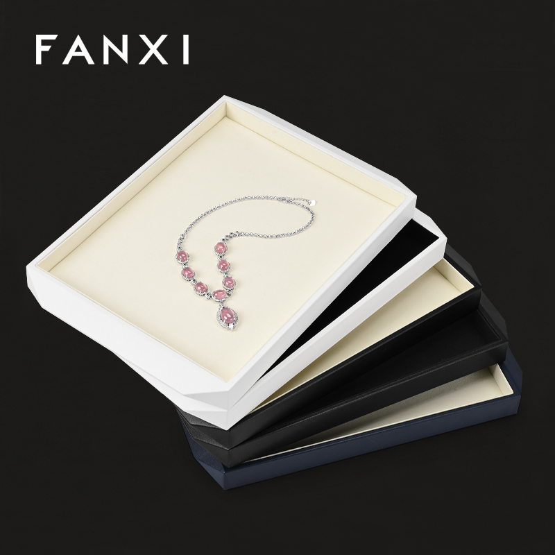 FANXI P172 Luxury Jewelry Display Tray Earring Jewelry Packaging PU Tray Organizer Display Jewelry Tray for exhibidor de joyeria