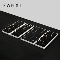P179 Originality Black Microfiber Jewelry Tray Decoration Storage Organizer Box Necklace Earring Ring Pendant Cream Jewelry Tray