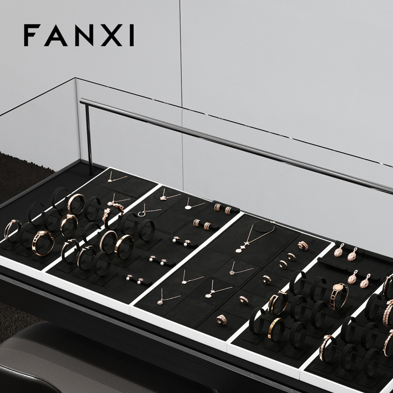 P179 Originality Black Microfiber Jewelry Tray Decoration Storage Organizer Box Necklace Earring Ring Pendant Cream Jewelry Tray