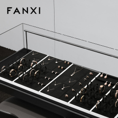 P179 Originality Black Microfiber Jewelry Tray Decoration Storage Organizer Box Necklace Earring Ring Pendant Cream Jewelry Tray