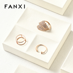 FANXI custom beige jewellery service tray for ring earrings necklace bracelet micofiber Jewelry Exhibitor tray