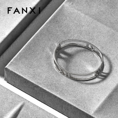FANXI custom gray jewellery service tray for ring earrings necklace bracelet micofiber Jewelry Exhibitor tray