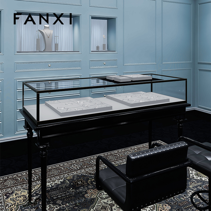 FANXI custom gray jewellery service tray for ring earrings necklace bracelet micofiber Jewelry Exhibitor tray
