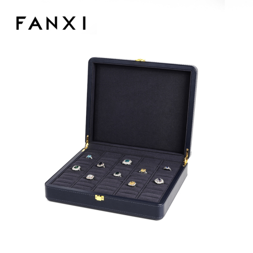FANXI factory wholesale custom luxury PU microfiber necklace bracelet bangle pendant jewelry box