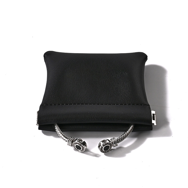 FANXI New arrival Luxury pu leather resin logo cover for makeup ring earring pendant package jewelry pouch