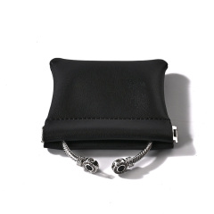 FANXI New arrival Luxury pu leather resin logo cover for makeup ring earring pendant package jewelry pouch