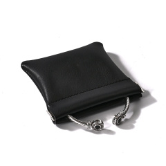 FANXI New arrival Luxury pu leather resin logo cover for makeup ring earring pendant package jewelry pouch