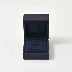 FANXI Custom Logo Top Quality Blue PU Leather Suede Insert Boxes Ring Necklace Bracelet Gift Packaging Plastic Jewelry Box