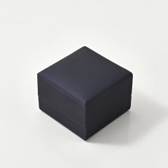 FANXI Custom Logo Top Quality Blue PU Leather Suede Insert Boxes Ring Necklace Bracelet Gift Packaging Plastic Jewelry Box