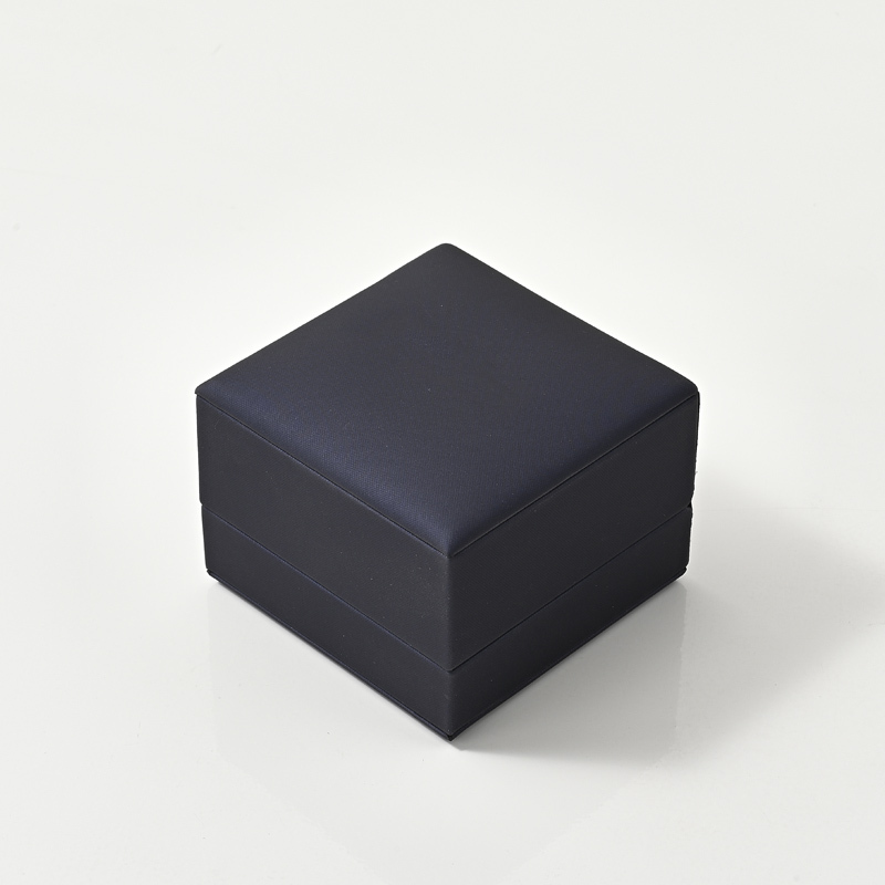 FANXI Custom Logo Top Quality Blue PU Leather Suede Insert Boxes Ring Necklace Bracelet Gift Packaging Plastic Jewelry Box