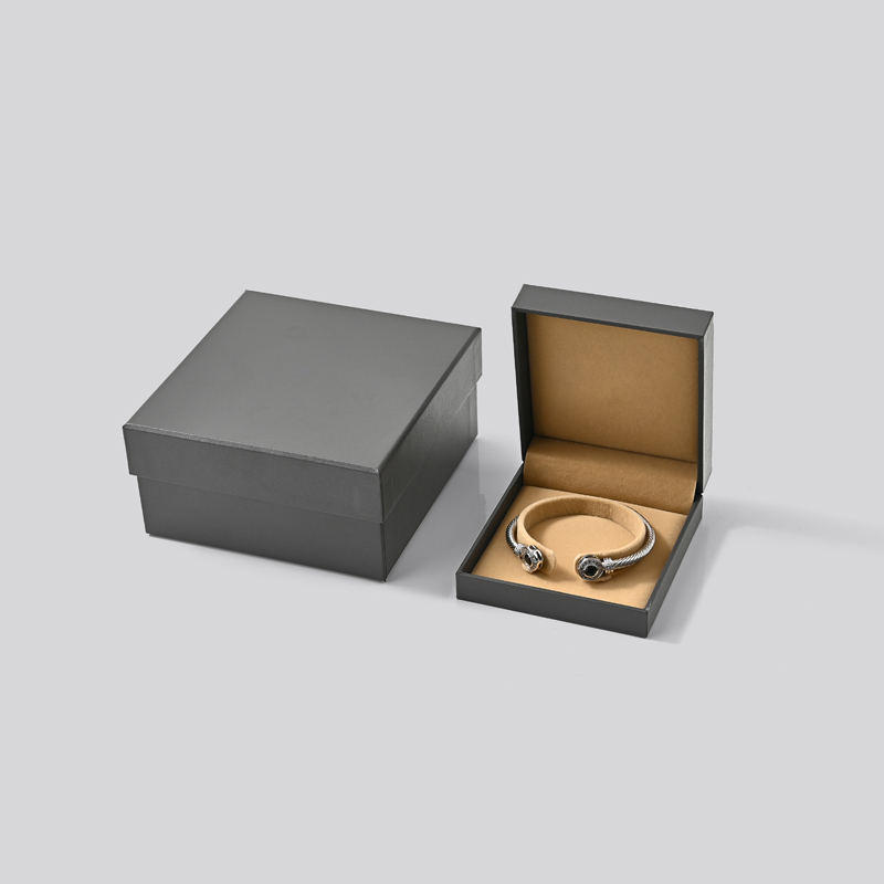 FANXI Custom Luxury Jewellery Packaging Box Ring Necklace Pendant Gift Boxes dark gray Leatherette Paper Jewelry Packing Box