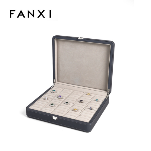 FANXI factory wholesale custom luxury PU microfiber necklace bracelet bangle pendant jewelry box