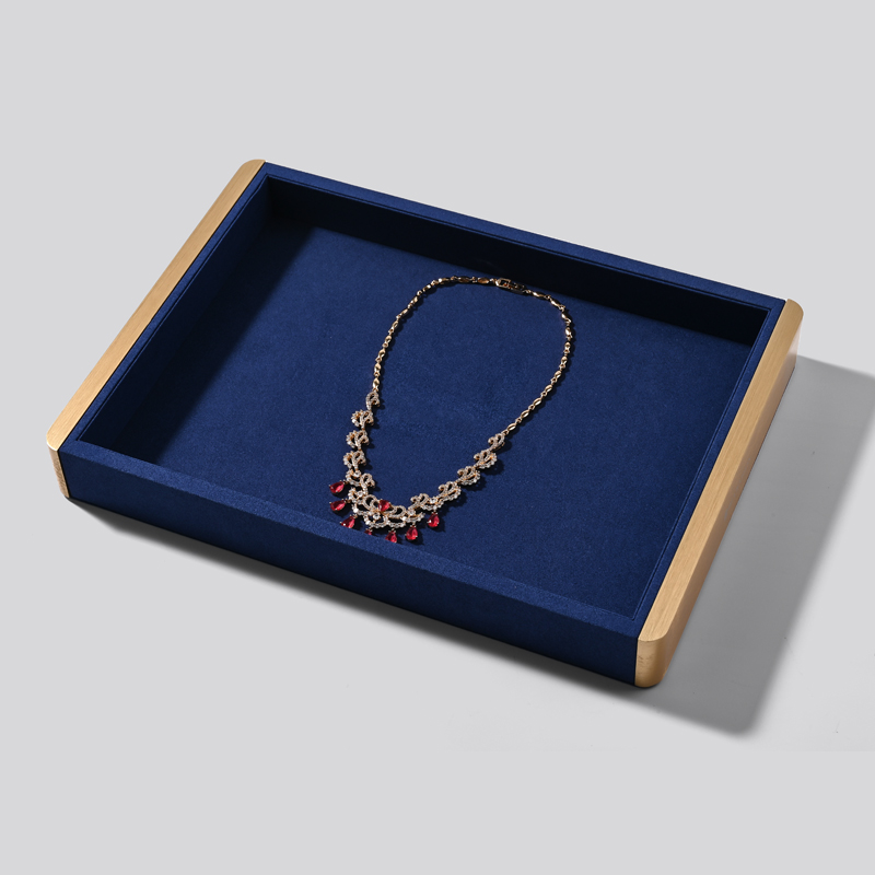 FANXI New Arrival Jewellery Display Trays With Microfiber Metal Ring Necklace Earring Holder Organizer