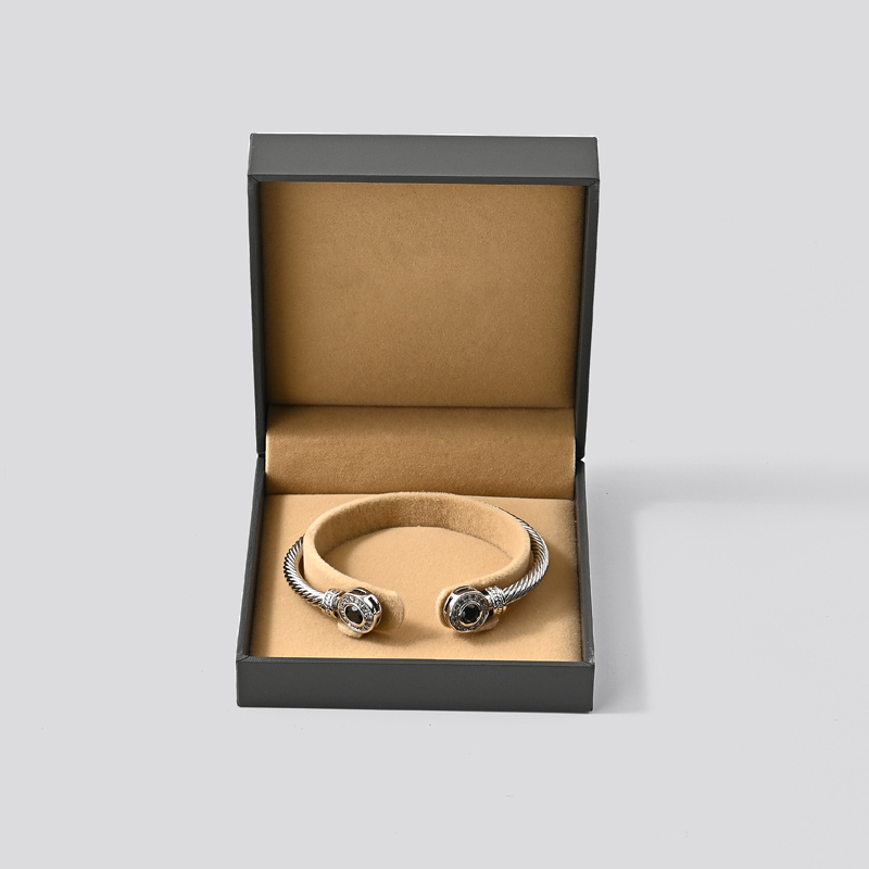 FANXI Custom Luxury Jewellery Packaging Box Ring Necklace Pendant Gift Boxes dark gray Leatherette Paper Jewelry Packing Box