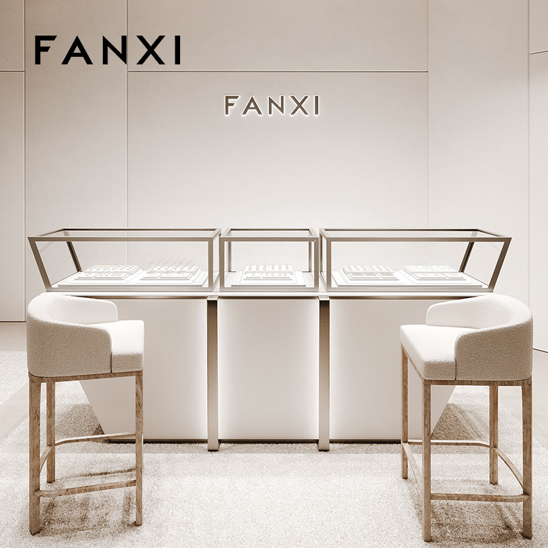 FANXI Original customized Microfiber showcase jewelry display set jewelry display for retail shop