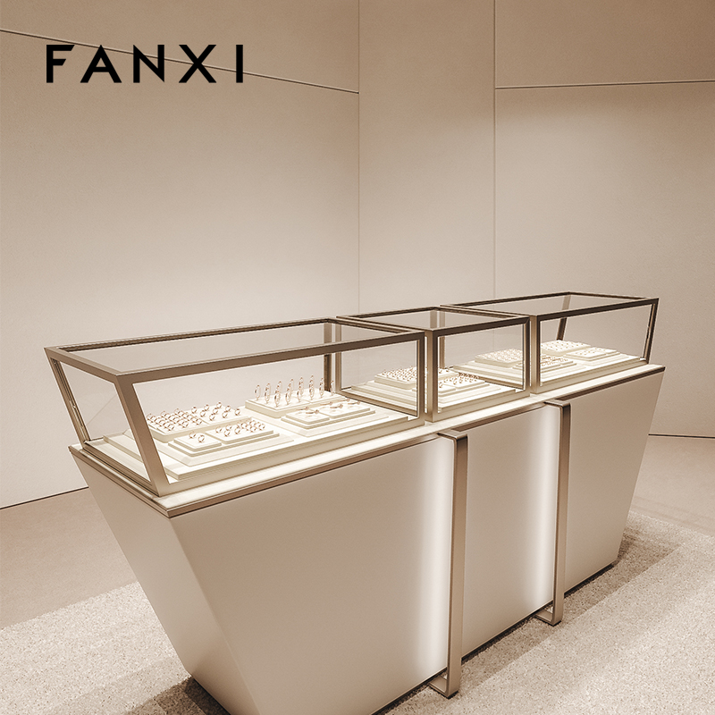 FANXI Original customized Microfiber showcase jewelry display set jewelry display for retail shop
