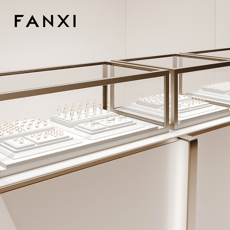 FANXI Original customized Microfiber showcase jewelry display set jewelry display for retail shop