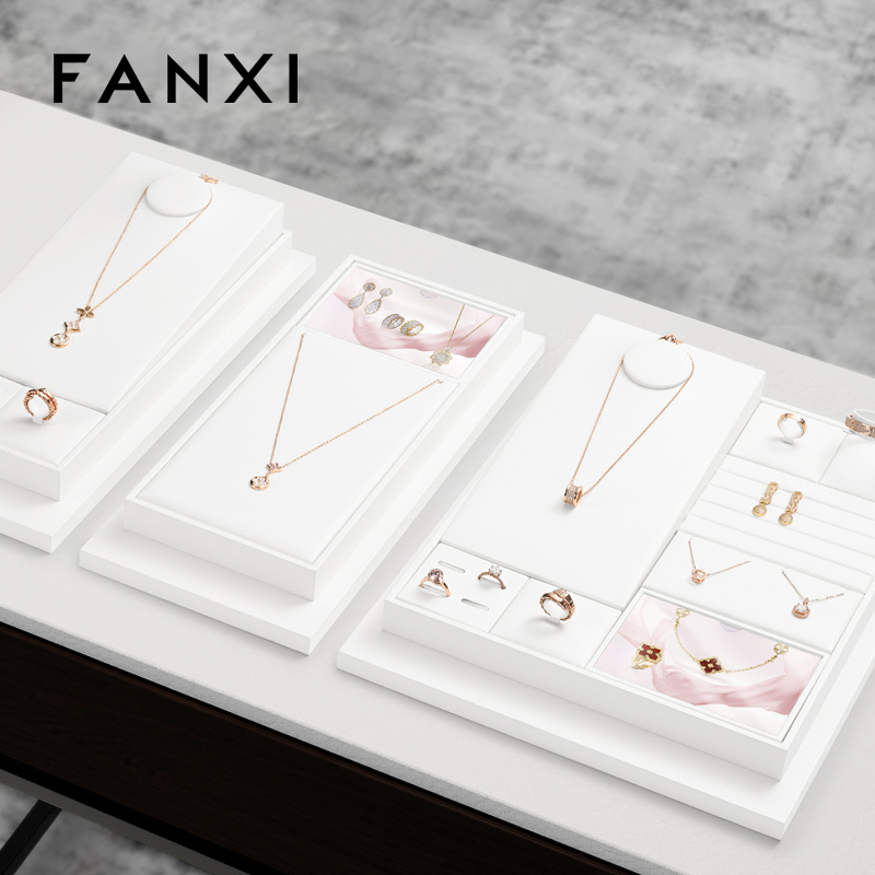 FANXI TT323 Originality Jewellery Display Tray Custom DIY Bracelet Necklace Ring Earring Holder Jewelry Display Stand Set