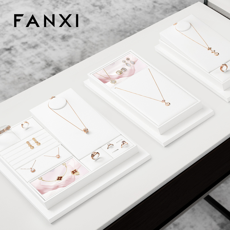 FANXI TT323 Originality Jewellery Display Tray Custom DIY Bracelet Necklace Ring Earring Holder Jewelry Display Stand Set