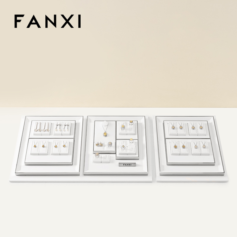 FANXI TT372 Originality Jewellery Display Tray Custom DIY Bracelet Necklace Ring Earring Holder Jewelry Display Stand Set