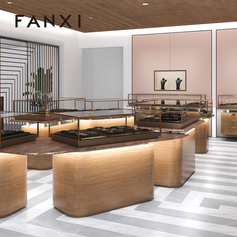 FANXI New arrival accept custom microfiber MDF jewelry display tray necklace rings display trays for jewelry showcase