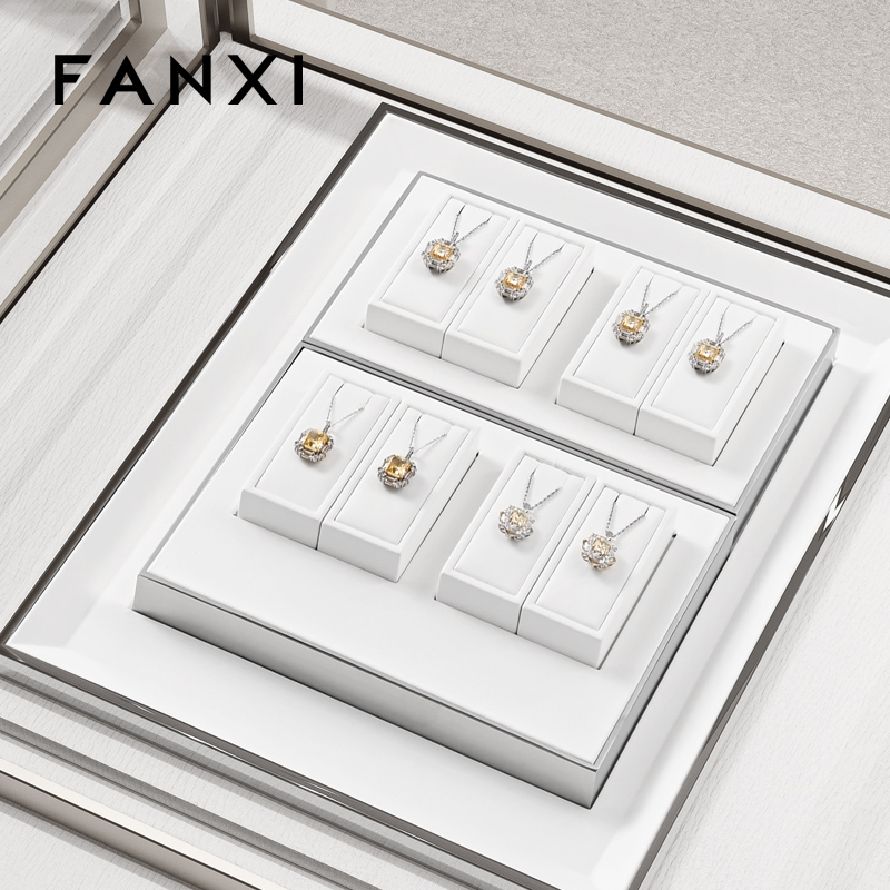 FANXI TT372 Originality Jewellery Display Tray Custom DIY Bracelet Necklace Ring Earring Holder Jewelry Display Stand Set