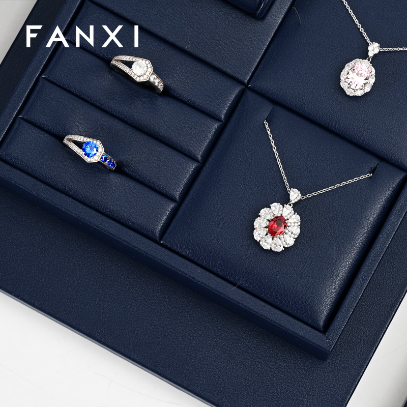 FANXI TT324 Originality Jewellery Display Tray Custom DIY Bracelet Necklace Ring Earring Holder Jewelry Display Stand Set