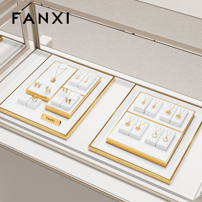 FANXI TT371 Originality Jewellery Display Tray Custom DIY Bracelet Necklace Ring Earring Holder Jewelry Display Stand Set