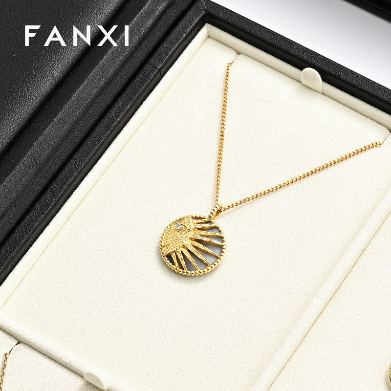FANXI high end custom Microfiber jewelry tray white Necklace pendant display organizer ring tray for jewellery shops