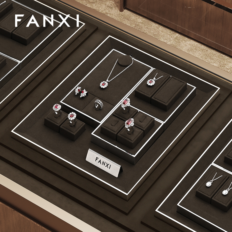 FANXI TT368 professional jewelry display stand for luxury jewelry display props custom jewelry stand display set