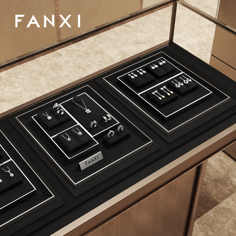 FANXI TT370 professional jewelry display stand for luxury jewelry display props custom jewelry stand display set