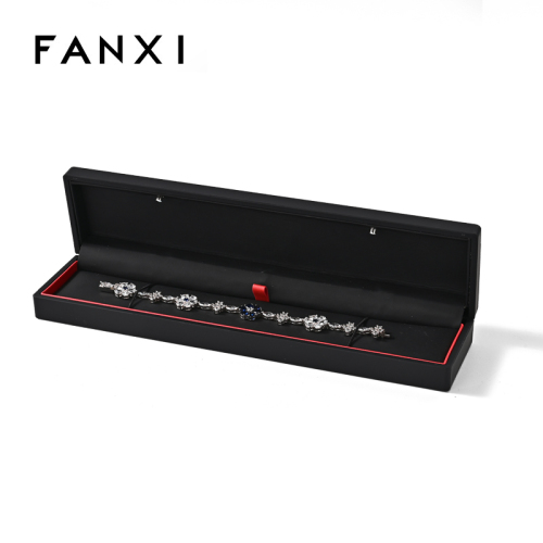 FANXI custom rubber paint black jewelry necklace box