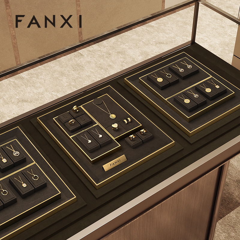 FANXI TT367 professional jewelry display stand for luxury jewelry display props custom jewelry stand display set