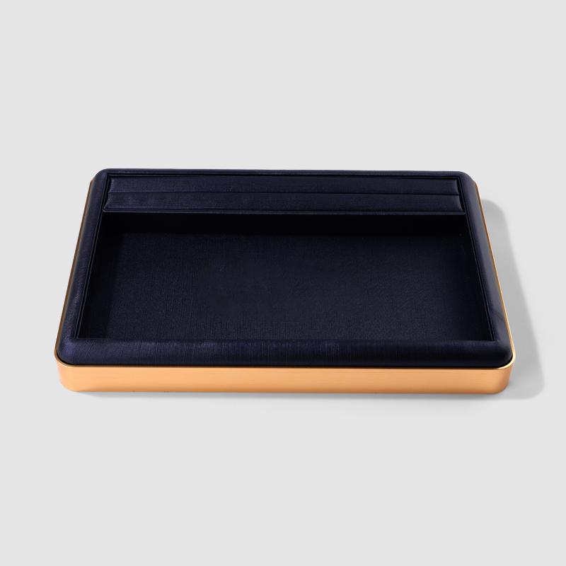FANXI new design multi function BLUE PU leather jewelry display tray