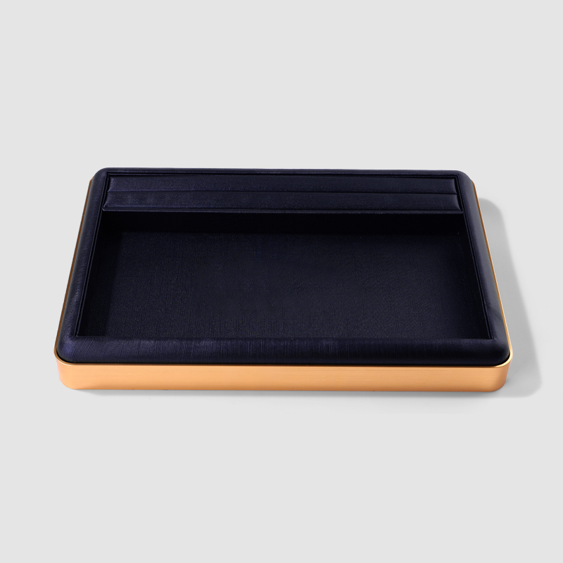 FANXI new design multi function BLUE PU leather jewelry display tray