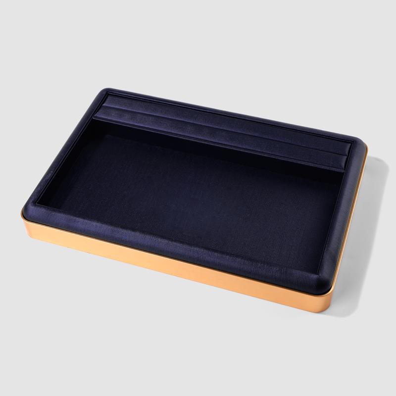FANXI new design multi function BLUE PU leather jewelry display tray