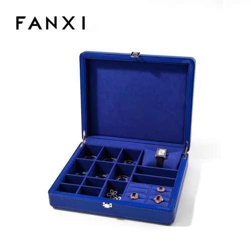 FANXI factory wholesale custom luxury PU microfiber necklace bracelet bangle pendant jewelry box