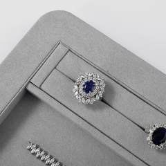 FANXI China Custom New Gray PU Leather Jewelry Displays For Ring Earrings Bracelet Microfiber Jewelry Display Trays