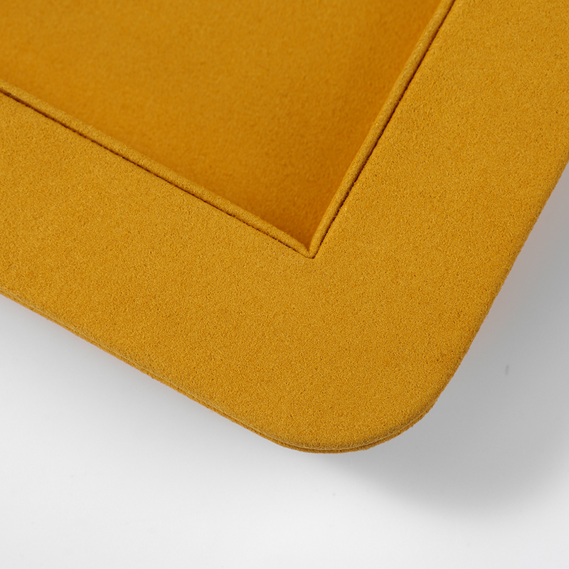 FANXI China Custom New Yellow PU Leather Jewelry Displays For Ring Earrings Bracelet Microfiber Jewelry Display Trays