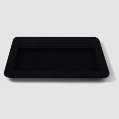 FANXI China Custom New BLACK PU Leather Jewelry Displays For Ring Earrings Bracelet Microfiber Jewelry Display Trays