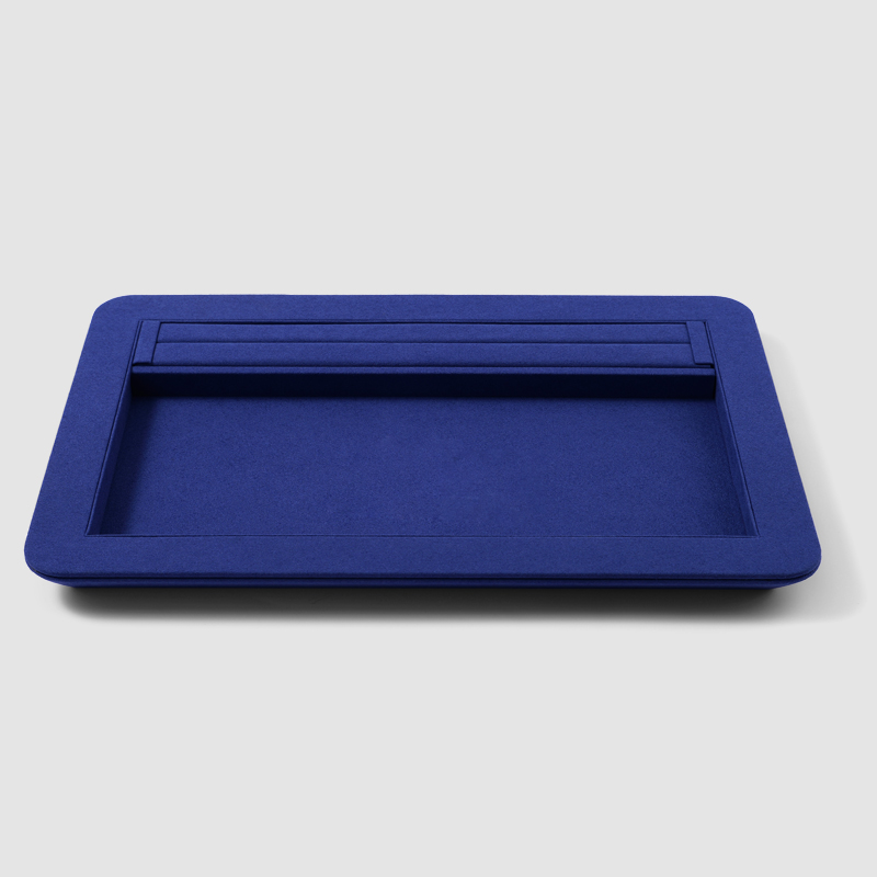 FANXI China Custom New Blue PU Leather Jewelry Displays For Ring Earrings Bracelet Microfiber Jewelry Display Trays